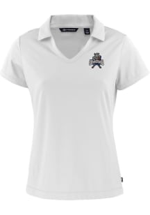 Cutter and Buck Utah State Aggies Womens White Daybreak V Neck Short Sleeve Polo Shirt