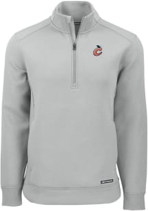 Cutter and Buck Columbus Clingstones Mens Grey Roam Long Sleeve Qtr Zip Pullover