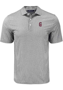Cutter and Buck Greenville Drive Mens Black Pike Diamond Dot Short Sleeve Polo