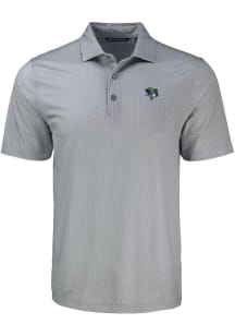 Cutter and Buck Gwinnett Stripers Mens Grey Pike Shadow Check Short Sleeve Polo