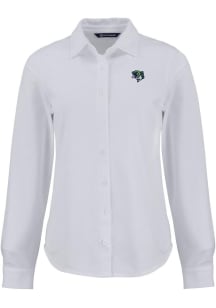 Cutter and Buck Gwinnett Stripers Womens Advantage Soft Pique Long Sleeve White Dress Shirt