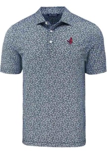 Cutter and Buck Memphis Redbirds Navy Blue Pike Flora Big and Tall Polo