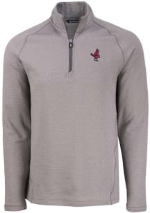 Cutter and Buck Memphis Redbirds Mens Grey Pehastin Long Sleeve Qtr Zip Pullover