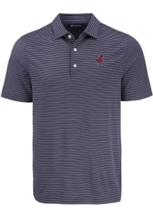 Cutter and Buck Memphis Redbirds Mens Navy Blue Forge Eco Fine Line Short Sleeve Polo