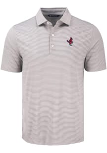 Cutter and Buck Memphis Redbirds Mens Grey Forge Eco Fine Line Short Sleeve Polo