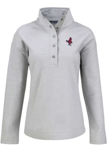 Cutter and Buck Memphis Redbirds Womens Grey Hunts Point Qtr Zip