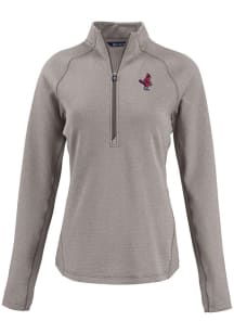Cutter and Buck Memphis Redbirds Womens Grey Pehastin Qtr Zip