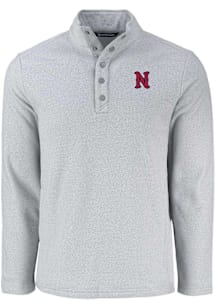 Cutter and Buck Nashville Sounds Mens Grey Hunts Point Long Sleeve Qtr Zip Pullover