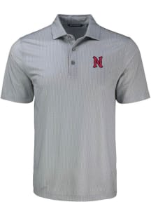 Cutter and Buck Nashville Sounds Mens Grey Pike Shadow Check Short Sleeve Polo