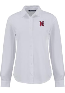Cutter and Buck Nashville Sounds Womens Advantage Soft Pique Long Sleeve White Dress Shirt