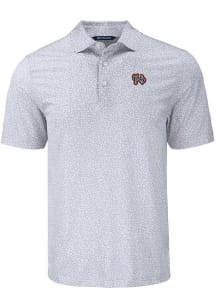 Cutter and Buck Norfolk Tides Mens Grey Pike Flora Short Sleeve Polo