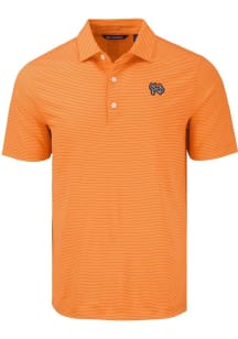 Cutter and Buck Norfolk Tides Mens Orange Forge Eco Fine Line Short Sleeve Polo