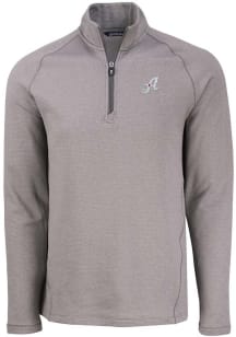 Cutter and Buck Reno Aces Mens Grey Pehastin Long Sleeve Qtr Zip Pullover