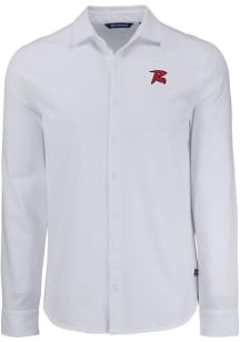 Cutter and Buck Richmond Flying Squirrels Mens White Advantage Soft Pique Long Sleeve Dress Shirt