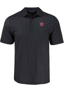 Cutter and Buck Richmond Flying Squirrels Mens Black Pike Shadow Check Short Sleeve Polo