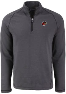 Cutter and Buck Rochester Red Wings Mens Black Pehastin Long Sleeve Qtr Zip Pullover