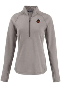Cutter and Buck Rochester Red Wings Womens Grey Pehastin Qtr Zip