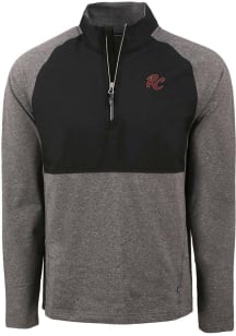 Cutter and Buck Sacramento River Cats Mens Black Adapt Eco Hybrid Long Sleeve Qtr Zip Pullover