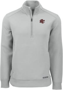 Cutter and Buck Sacramento River Cats Mens Grey Roam Long Sleeve Qtr Zip Pullover
