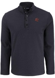 Cutter and Buck Sacramento River Cats Mens Black Hunts Point Long Sleeve Qtr Zip Pullover