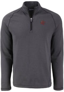 Cutter and Buck Sacramento River Cats Mens Black Pehastin Long Sleeve Qtr Zip Pullover