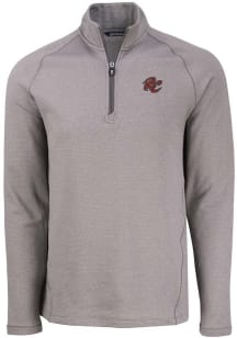 Cutter and Buck Sacramento River Cats Mens Grey Pehastin Long Sleeve Qtr Zip Pullover