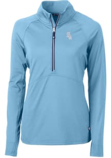 Cutter and Buck Chicago White Sox Womens Blue Mono Adapt Eco Qtr Zip