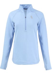 Cutter and Buck Chicago White Sox Womens Blue Mono Pehastin Qtr Zip