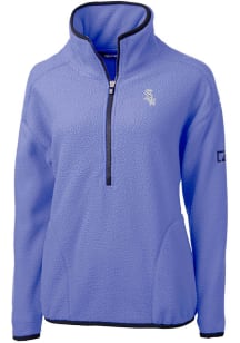 Cutter and Buck Chicago White Sox Womens Pink Mono Cascade Sherpa Qtr Zip
