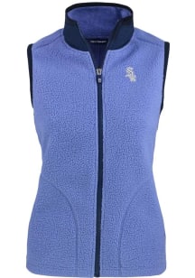 Cutter and Buck Chicago White Sox Womens Pink Mono Cascade Sherpa Vest