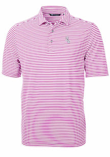 Cutter and Buck Chicago White Sox Mens Purple Mono Virtue Eco Pique Stripe Short Sleeve Polo