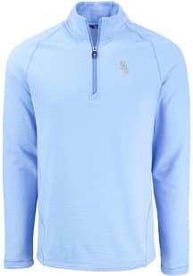 Cutter and Buck Chicago White Sox Mens Blue Mono Pehastin Long Sleeve Qtr Zip Pullover