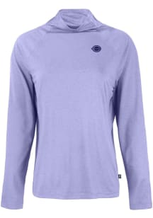 Cutter and Buck Cincinnati Reds Womens Pink Mono Coastline Eco Funnel Neck Crew Sweatshirt