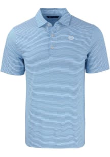 Cutter and Buck Cincinnati Reds Mens Blue Mono Forge Double Stripe Short Sleeve Polo