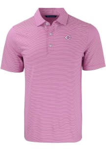 Cutter and Buck Cincinnati Reds Mens Purple Mono Forge Double Stripe Short Sleeve Polo