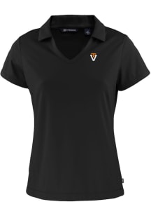 Cutter and Buck Virginia Tech Hokies Womens Black Daybreak V Neck Short Sleeve Polo Shirt