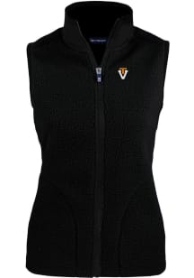 Cutter and Buck Virginia Tech Hokies Womens Black Cascade Sherpa Vest