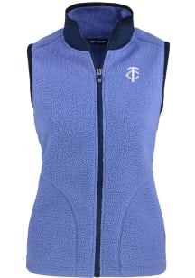 Cutter and Buck Minnesota Twins Womens Pink Mono Cascade Sherpa Vest