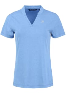 Cutter and Buck Oakland Athletics Womens Blue Mono Forge Short Sleeve T-Shirt