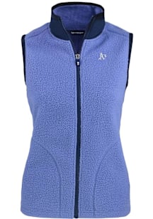 Cutter and Buck Oakland Athletics Womens Pink Mono Cascade Sherpa Vest