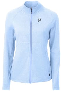 Cutter and Buck Pittsburgh Pirates Womens Blue Mono Adapt Eco Knit Light Weight Jacket