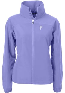 Cutter and Buck Pittsburgh Pirates Womens Pink Mono Charter Eco Light Weight Jacket