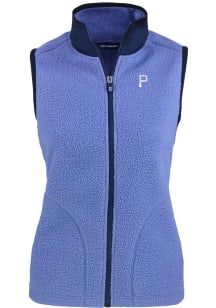 Cutter and Buck Pittsburgh Pirates Womens Pink Mono Cascade Sherpa Vest
