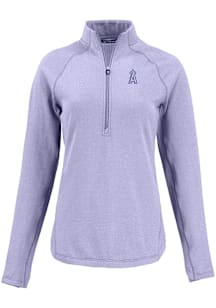 Cutter and Buck Los Angeles Angels Womens Pink Mono Pehastin Qtr Zip