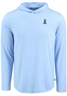 Cutter and Buck Los Angeles Angels Mens Blue Mono Coastline Eco Long Sleeve Hoodie