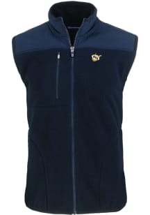 Cutter and Buck West Virginia Mountaineers Big and Tall Navy Blue Cascade Sherpa Mens Vest