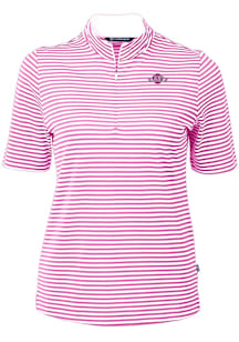 Cutter and Buck San Francisco Giants Womens Purple Mono Virtue Eco Pique Stripe Short Sleeve Polo..