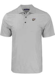 Cutter and Buck West Virginia Mountaineers Mens Grey Pike Eco Geo Print Short Sleeve Polo