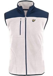 Cutter and Buck West Virginia Mountaineers Mens White Cascade Sherpa Sleeveless Jacket