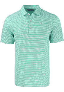 Cutter and Buck Toronto Blue Jays Mens Green Mono Forge Double Stripe Short Sleeve Polo